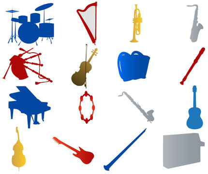Illustration of music instruments
