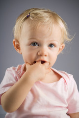 Close up of adorable baby girl