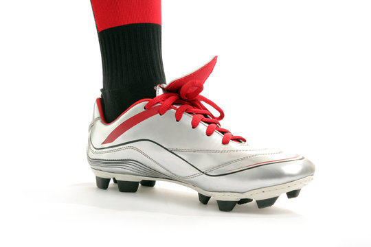 Wearing Football Sport Shoe