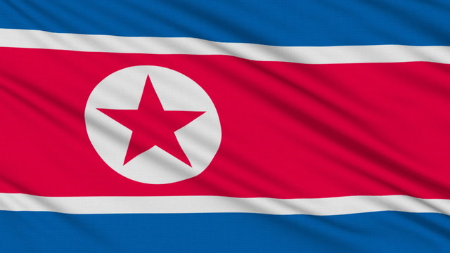 North Korean flag, with real structure of a fabric
