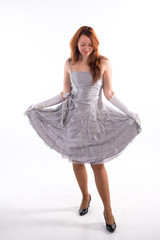 Young girl and white gloves