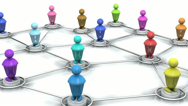 Animation R&eacute;seau social 3D couleurs
