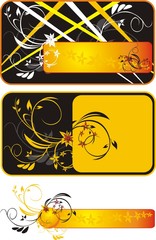 Three decorative floral banners. Vector