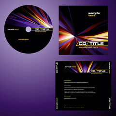 CD cover design with copy space, vector. Multicolor.