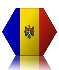 moldavie drapeau hexagone moldavia flag