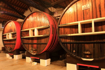 Weinfaß, Holzfaß, Weinkeller, Languedoc Roussilion - 14033295