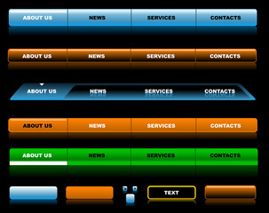 Editable glossy website navigation templates 1