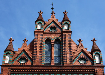 Kirche aus rotem Ziegelstein, Details