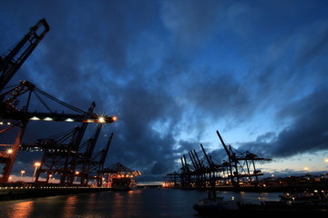 Fototapeta premium Hamburger Hafen Eurokai - Harbour of Hamburg