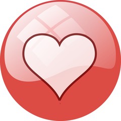 red heart window button