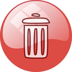 red trash button