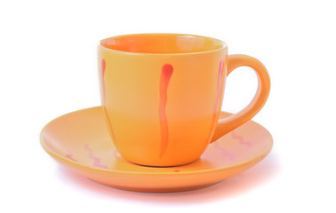 orange cup isolated on white