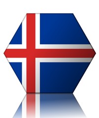 Obraz premium islande drapeau hexagone iceland flag