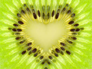green heart from kiwi