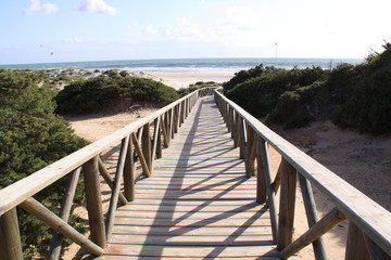 Fototapeta premium ACCESO A LA BARROSA, CADIZ