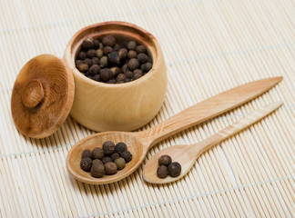 Spice of pepper in spoon