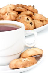 Sweet cookies and cup of tea
