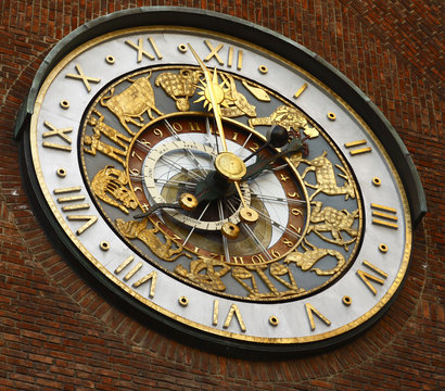 Old clock of Oslo City Hall