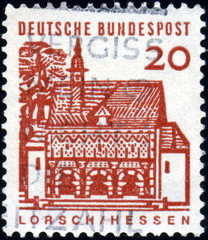 Deutsche Bundespost. Lorsch. Hessen. Timbre postal.