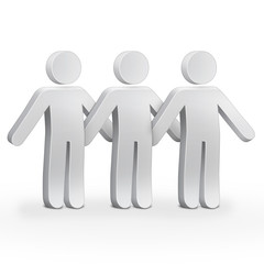 3d character men in a team
