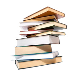 Stack of books isolated over white background