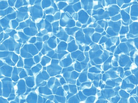caustic pattern of blue water surface in outdoor pool