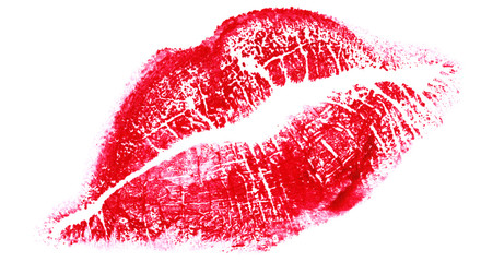 big red lips isolated on white