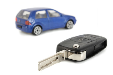 Obraz na płótnie Canvas Toy car and car keys
