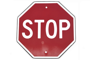 red isolated realistic stop sign