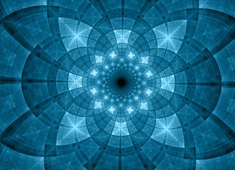 High resolution blue mosaic fractal - obrazy, fototapety, plakaty