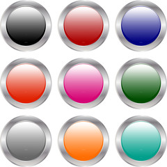 colorful glossy buttons - vector