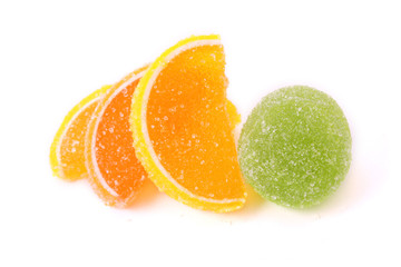 Fruit jelly isolated on white