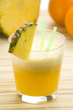 refreshing pineapple and orange milkshake