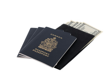 US Dollars and Canadian passports