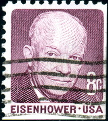 USA. Eisenhower. Timbre postal oblitéré. 1972.