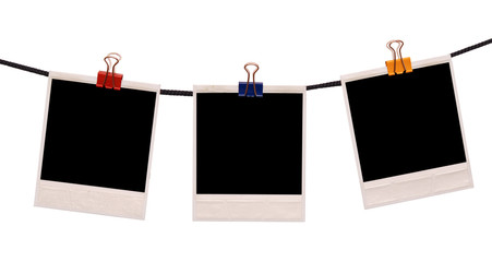 polaroid frame on a rope