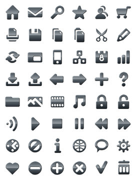 Metal icons for web sites and multimedia applications