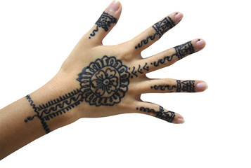 Close-up henna hand