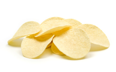 Potato chips isolated on white