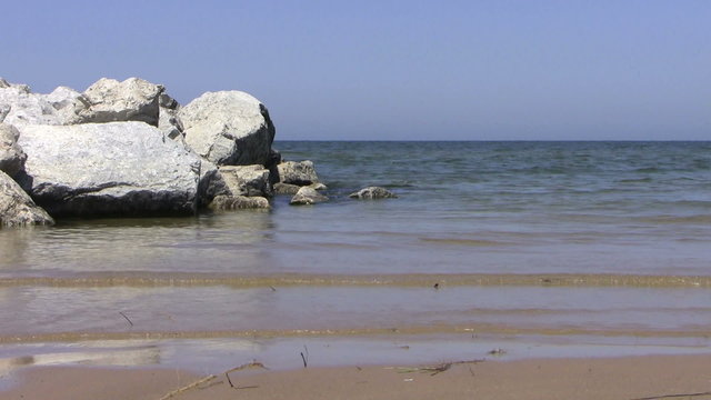 Granite Boulders at a Lake Michigan Beach
