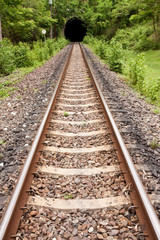 Obraz premium Entrance of train tunnel