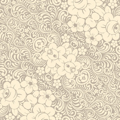 vector illustration seamless damask wallpaper (creme)