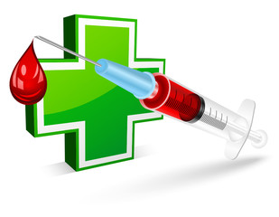 Syringe for a blood test