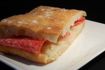 Sandwich: bread and salami