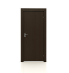 brown door isolated on white -rendering