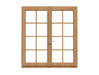 wooden windows-rendering