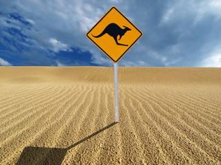 Sign In the Sand - Kangaroo