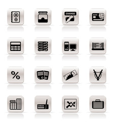 bank, business, finance and office icons - vector icon set