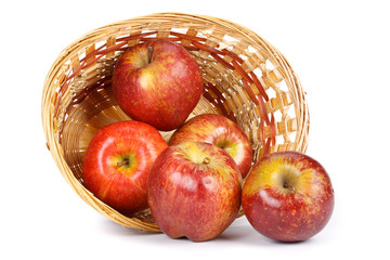 Fresh apples in a basket