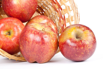 Fresh apples in a basket